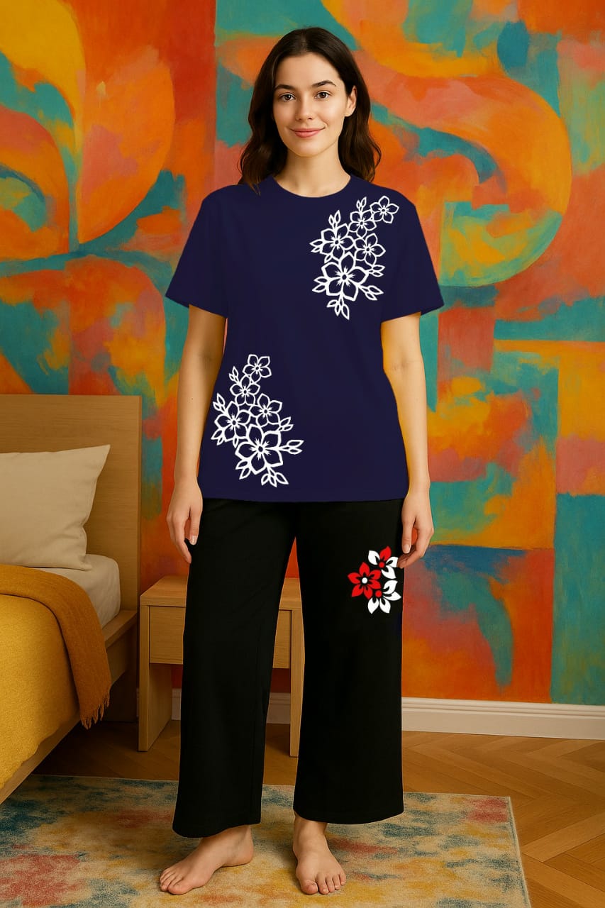 ๐ Elegant Printed Loungewear Set โ Comfort Meets Chic Style