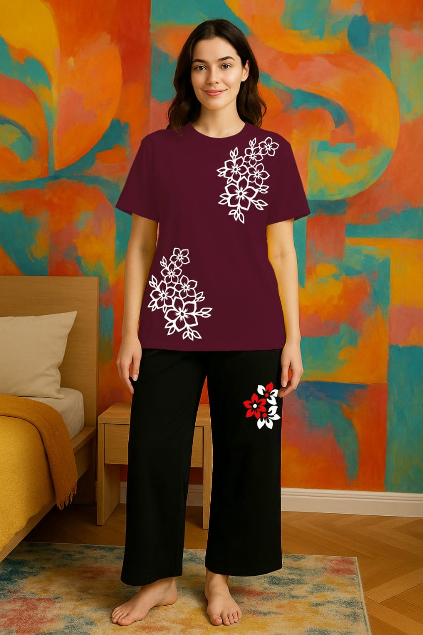 ๐ Elegant Printed Loungewear Set โ Comfort Meets Chic Style