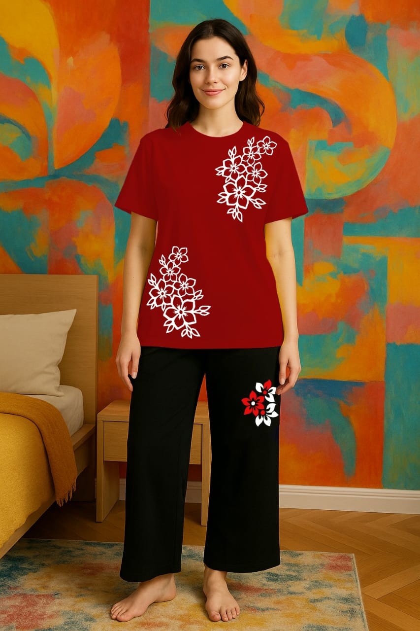 ๐ Elegant Printed Loungewear Set โ Comfort Meets Chic Style