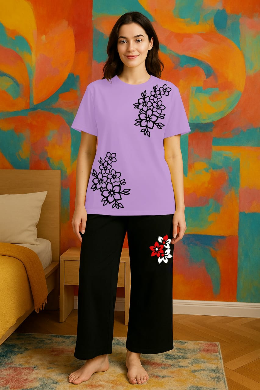 ๐ Elegant Printed Loungewear Set โ Comfort Meets Chic Style