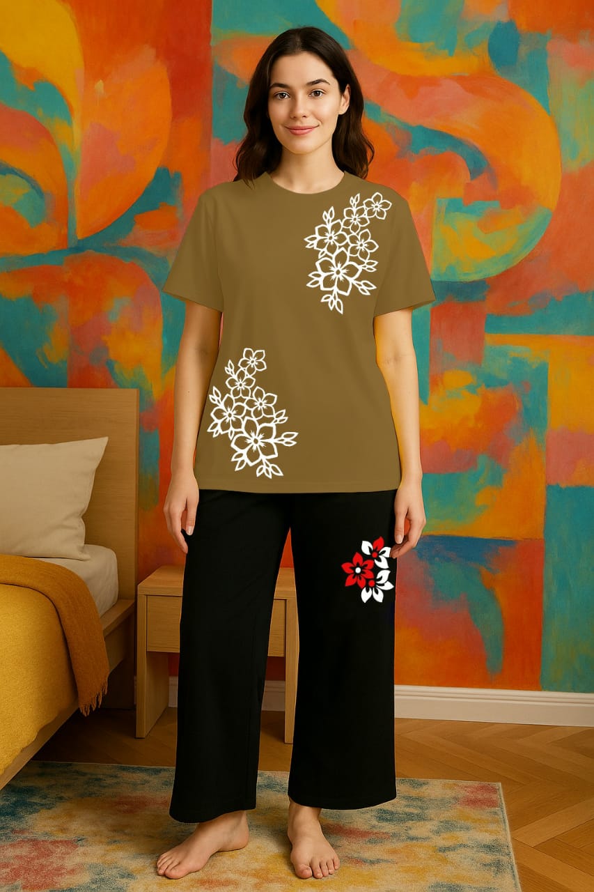 ๐ Elegant Printed Loungewear Set โ Comfort Meets Chic Style
