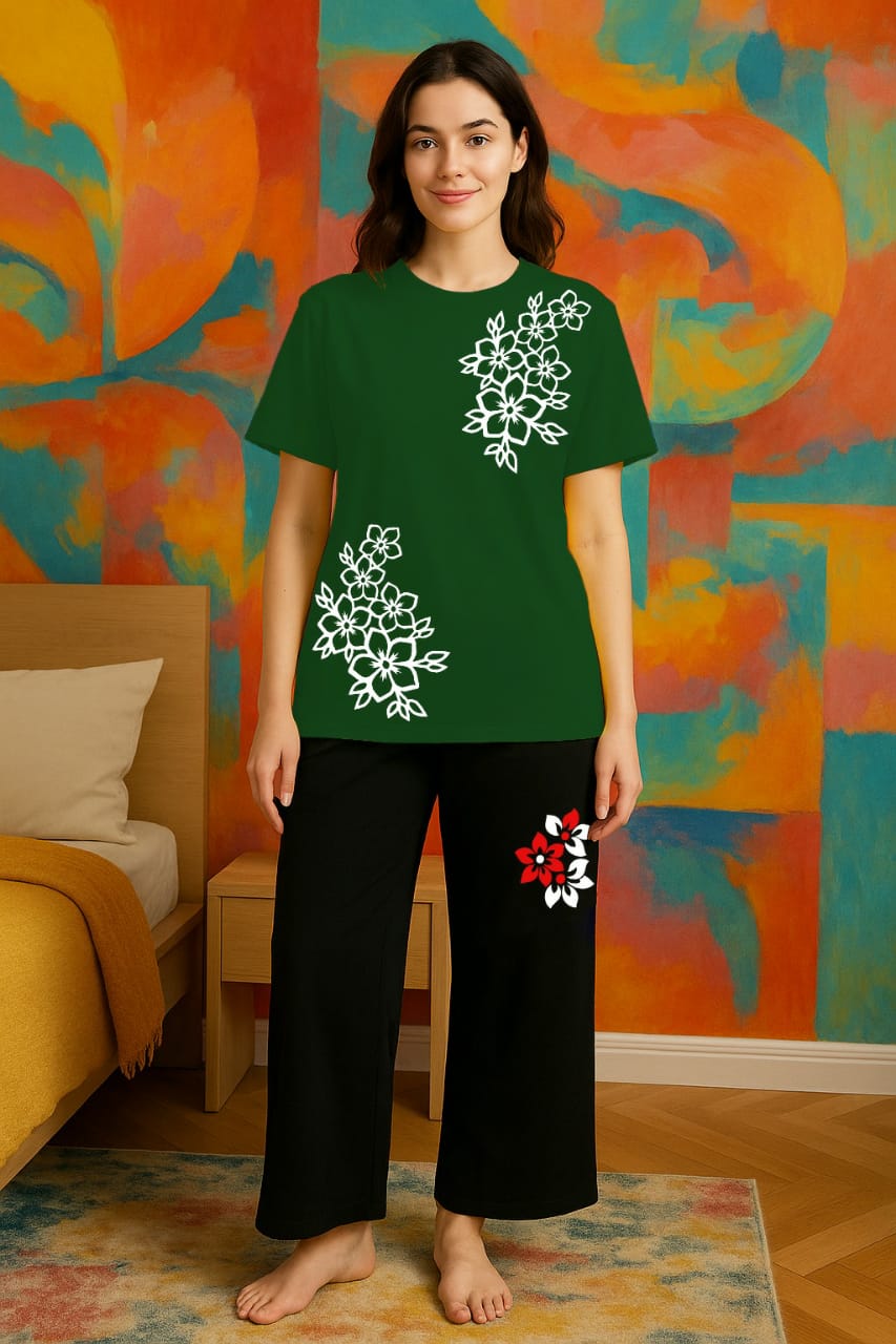 ๐ Elegant Printed Loungewear Set โ Comfort Meets Chic Style