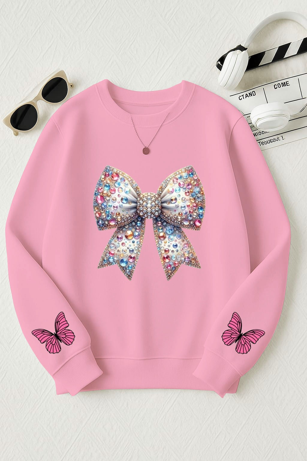 Bow Printed Sweat-T-Shirt