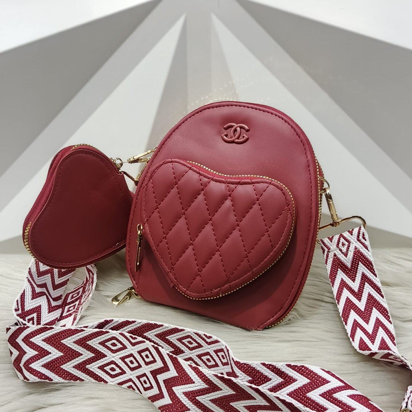 Heart Design Crossbody Bag