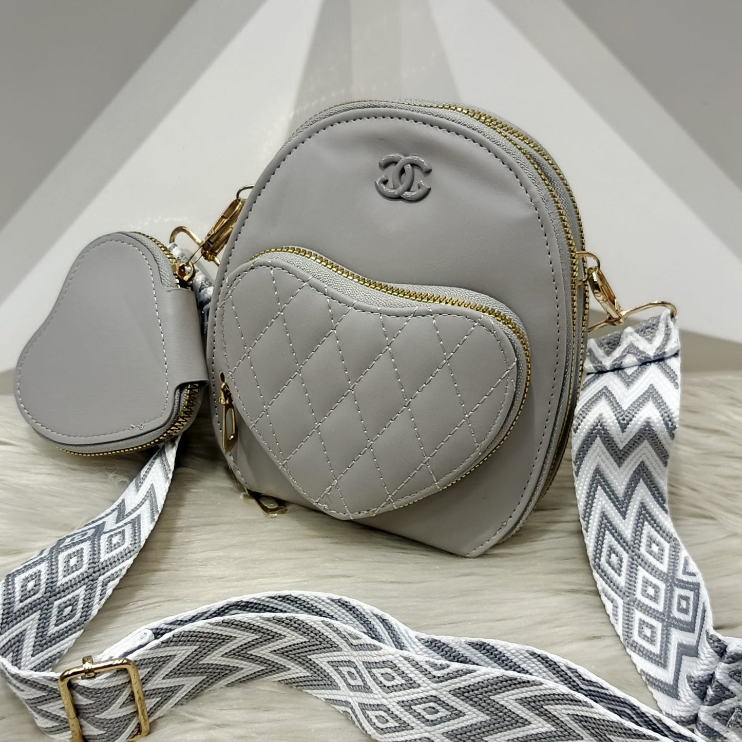 Heart Design Crossbody Bag
