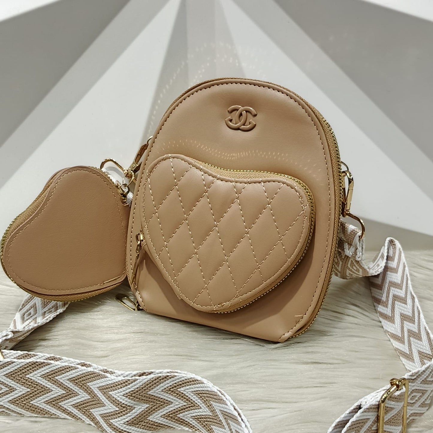 Heart Design Crossbody Bag