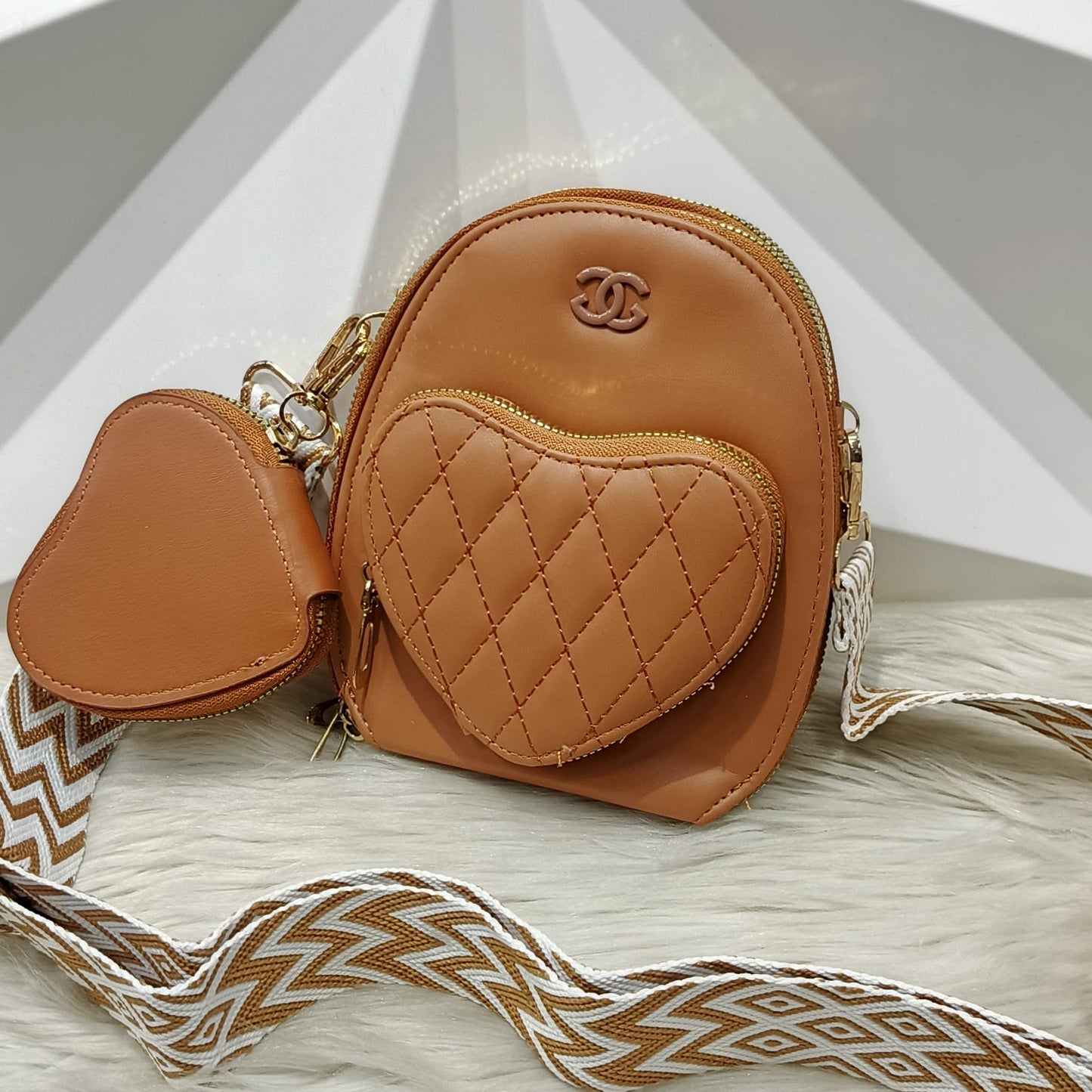 Heart Design Crossbody Bag