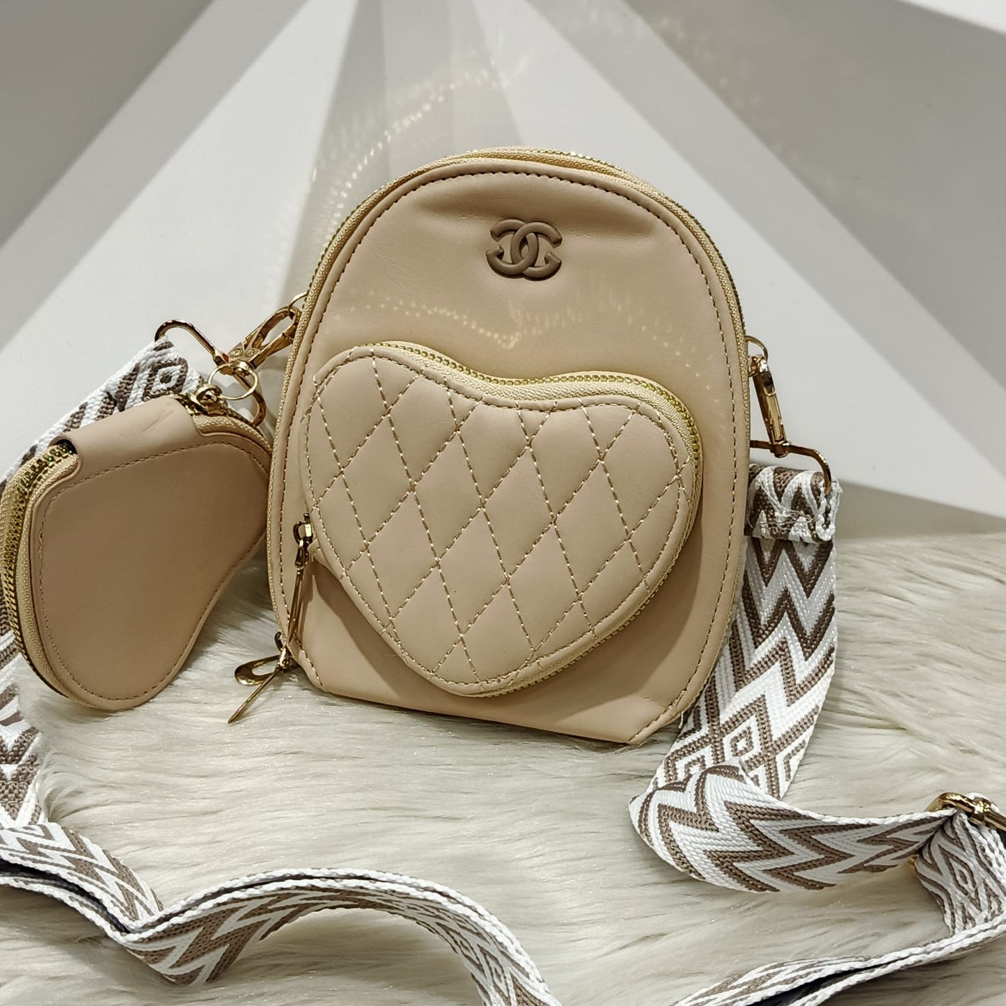 Heart Design Crossbody Bag