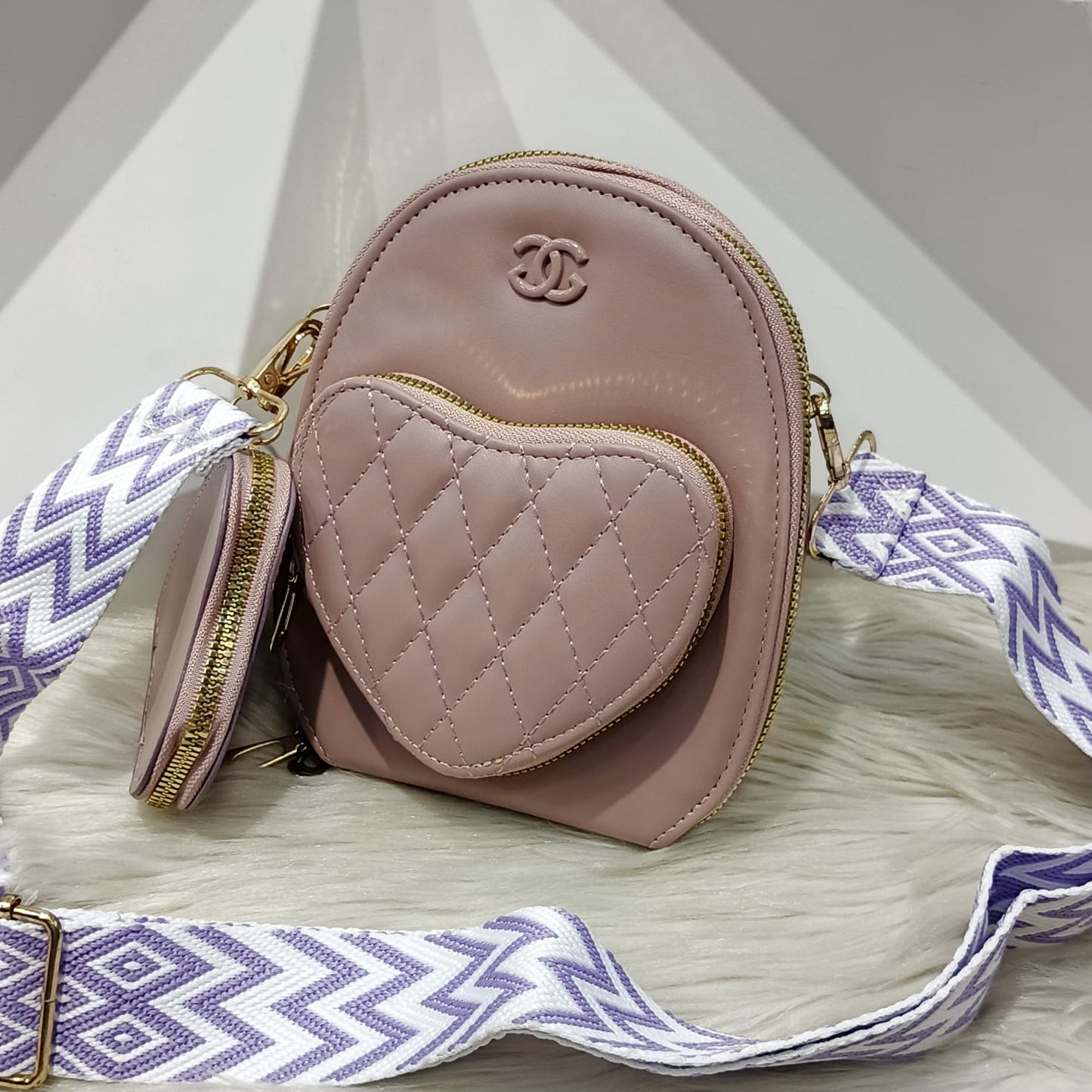 Heart Design Crossbody Bag