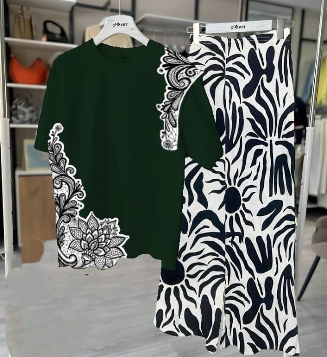 Floral Loungewear With Printed Flapper