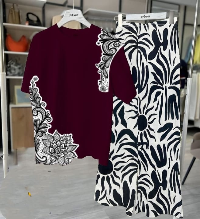 Floral Loungewear With Printed Flapper