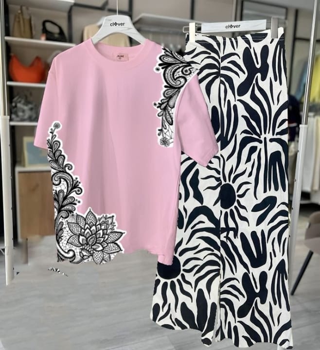 Floral Loungewear With Printed Flapper