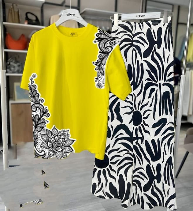 Floral Loungewear With Printed Flapper