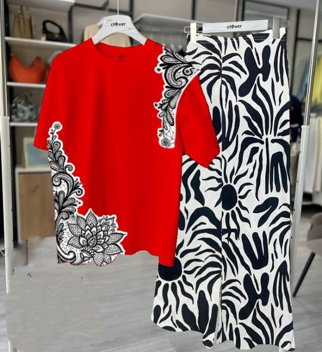 Floral Loungewear With Printed Flapper