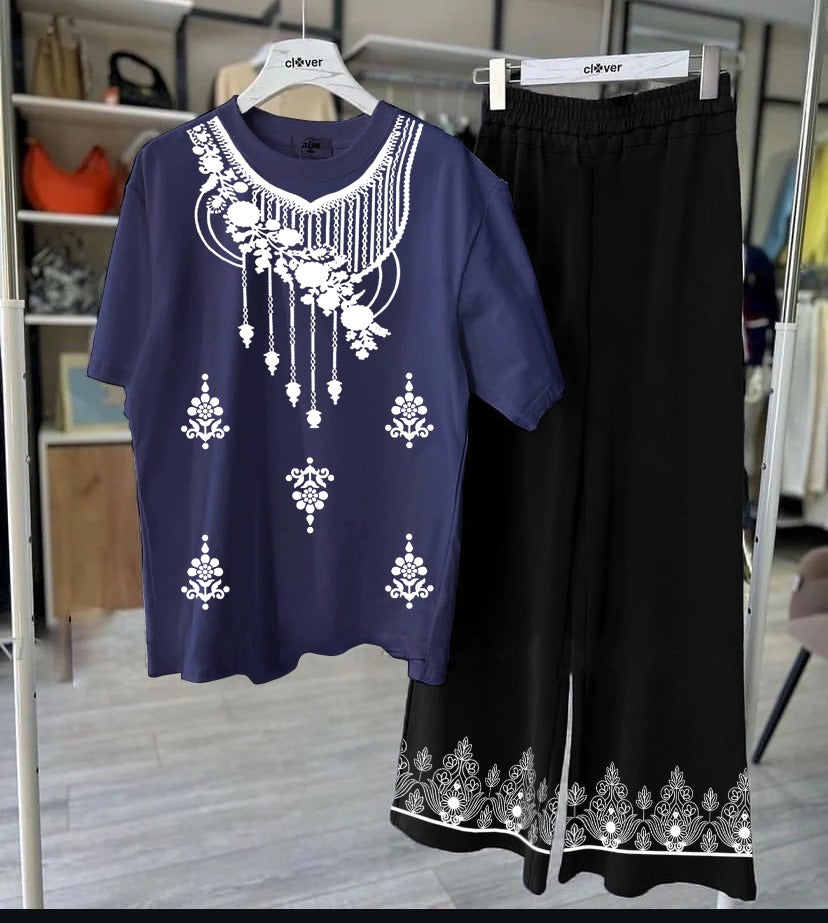 Necklace-Style Chain Printed Design Loungewear .
