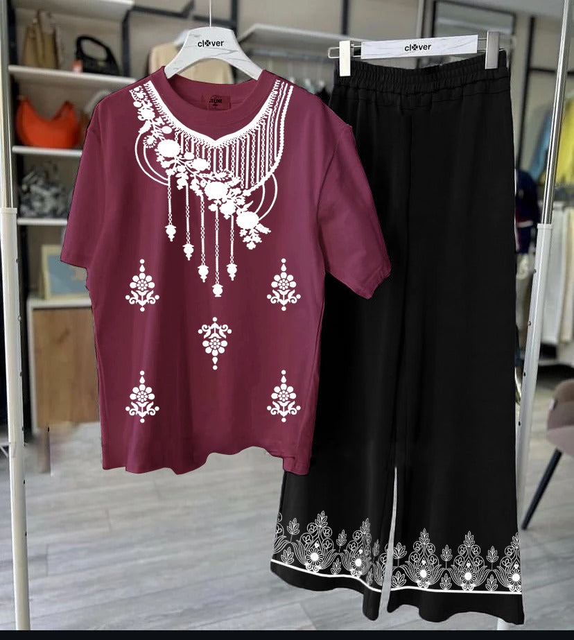 Necklace-Style Chain Printed Design Loungewear .