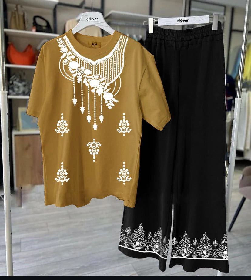 Necklace-Style Chain Printed Design Loungewear .