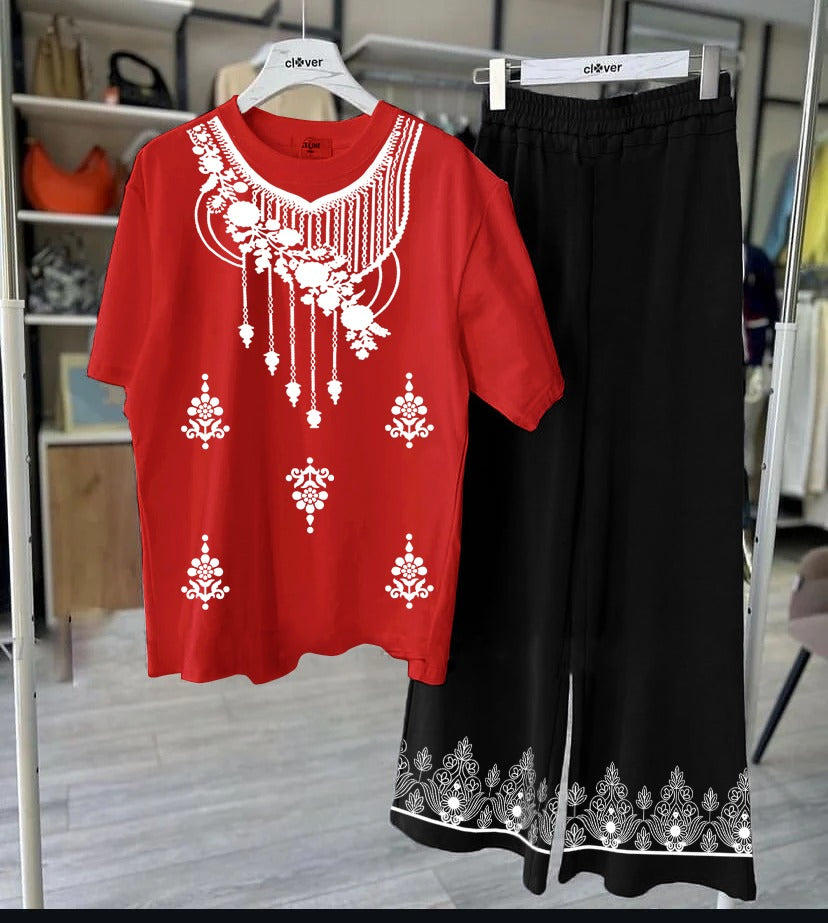 Necklace-Style Chain Printed Design Loungewear .