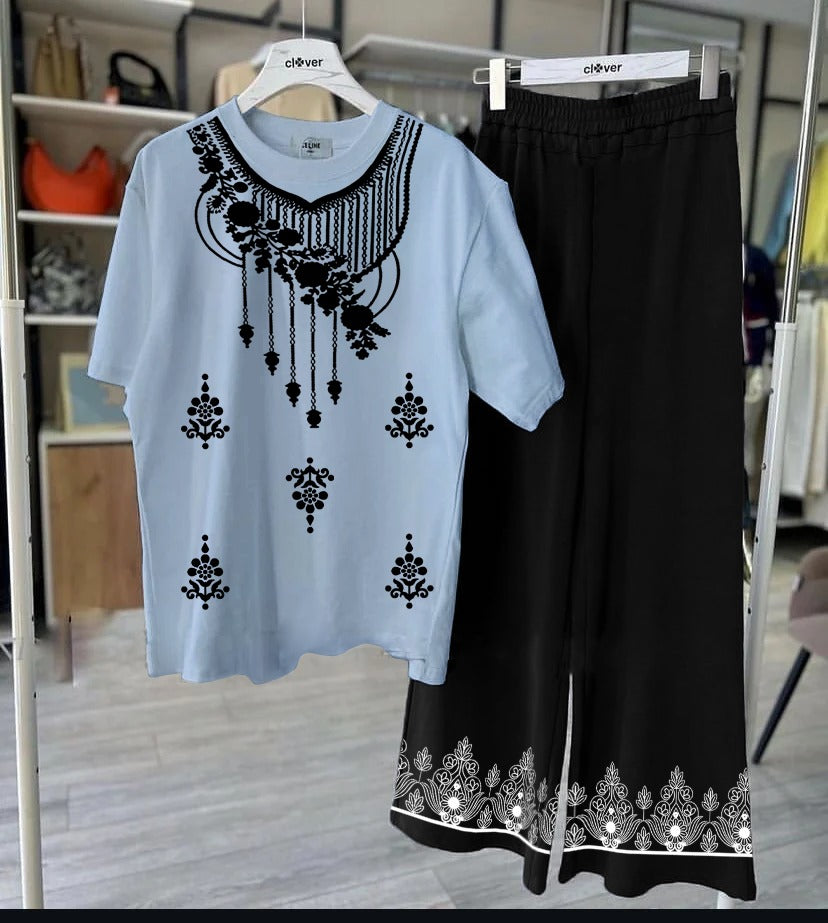 Necklace-Style Chain Printed Design Loungewear .
