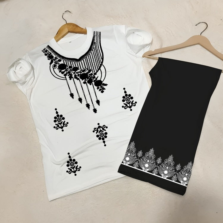 Necklace-Style Chain Printed Design Loungewear .