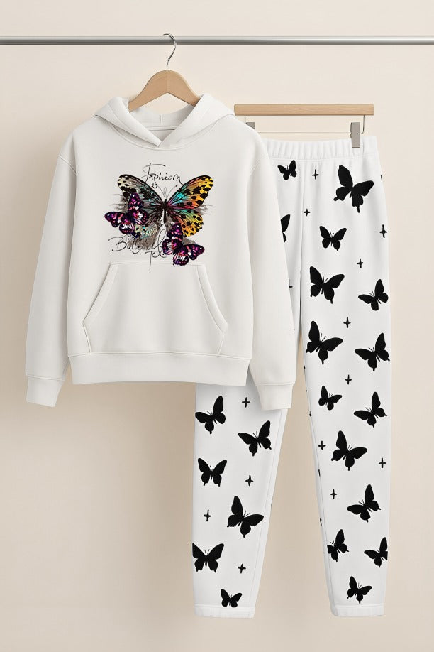 Butterfly Printed Hoodies+Trouser