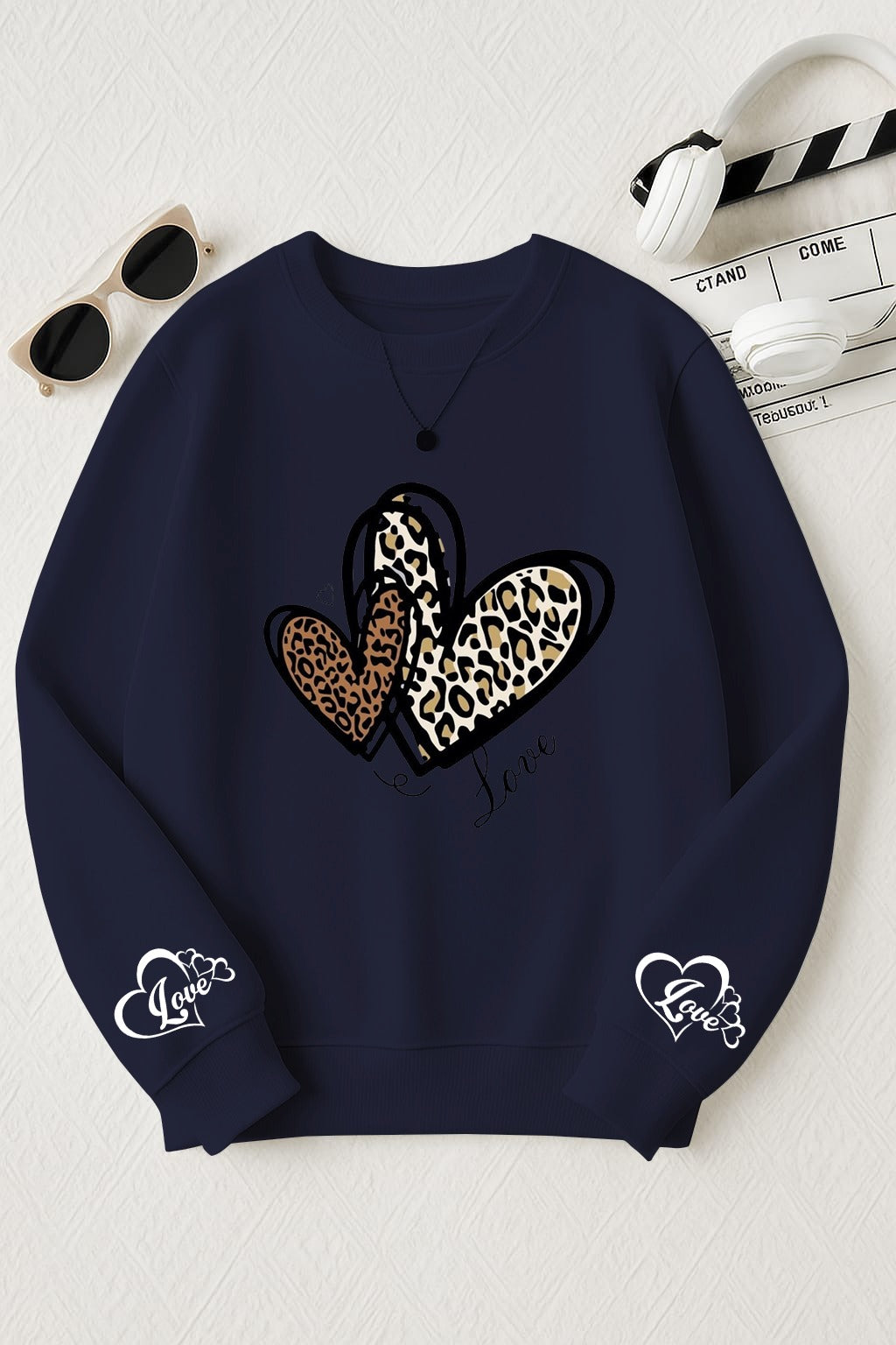 Heart Cheetah Print Sweatshirt
