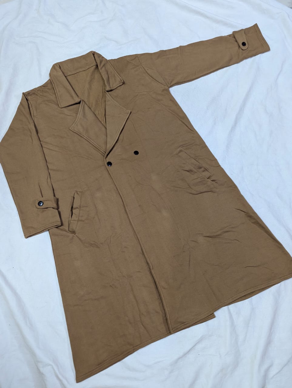 Cross Pocket Long Sleeves Button Coat