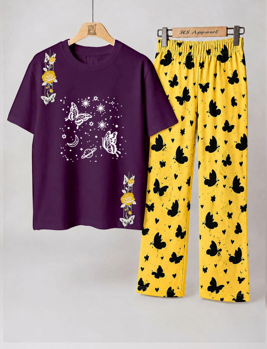 Dancing Butterfly Printed Loungewear Set