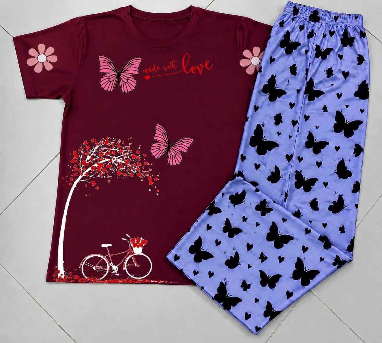 Butterfly printed co-ord loungewear set