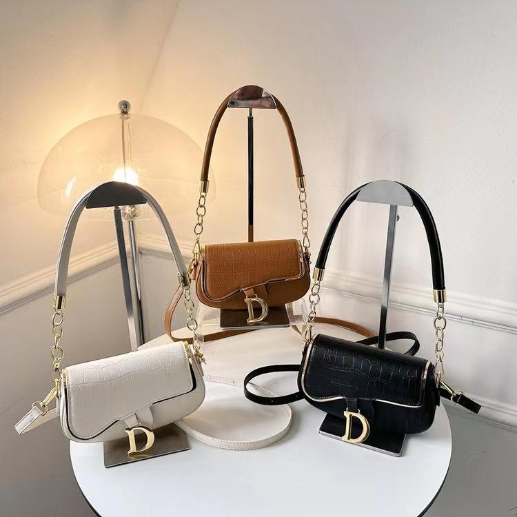 Structured Croc-Embossed Shoulder Bag