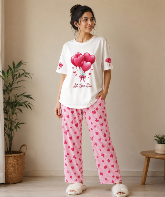 Love Rise Heart Balloon Loungewear Set 💕