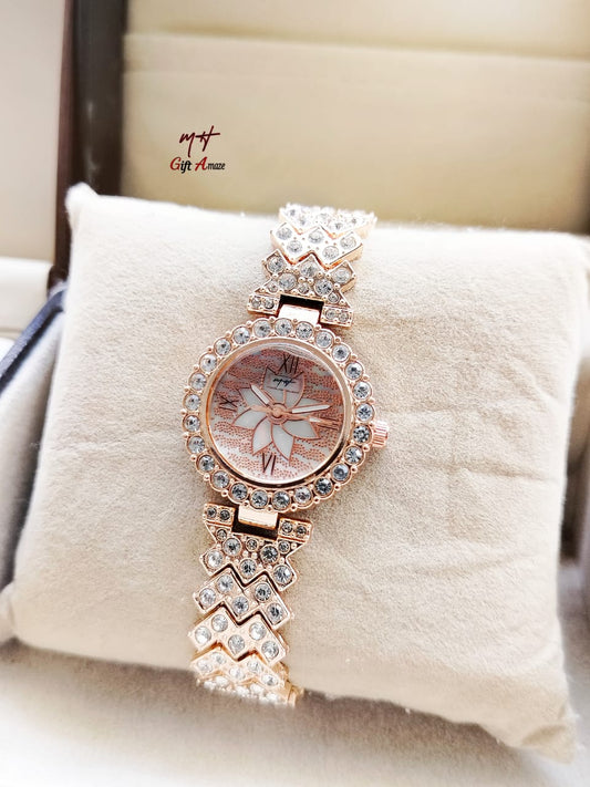Stone Floral Jewellery Watch