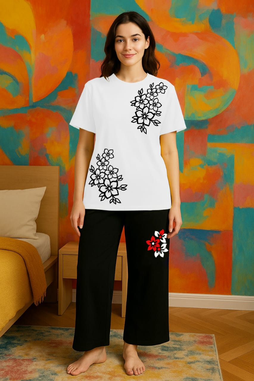 🌙 Elegant Printed Loungewear Set – Comfort Meets Chic Style