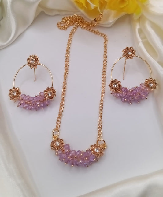 🌸 Floral Pearl &amp; Crystal Jewelry Set – Elegant Festive Charm 🌸