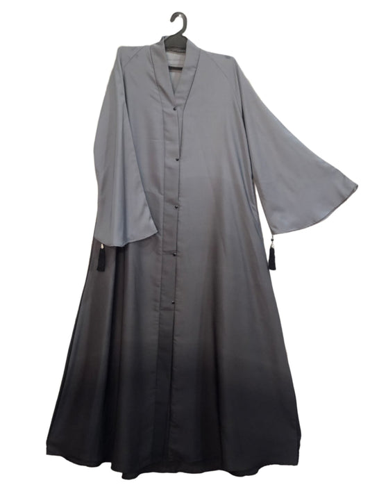Ombre Effect Grey to Deep Black Abaya