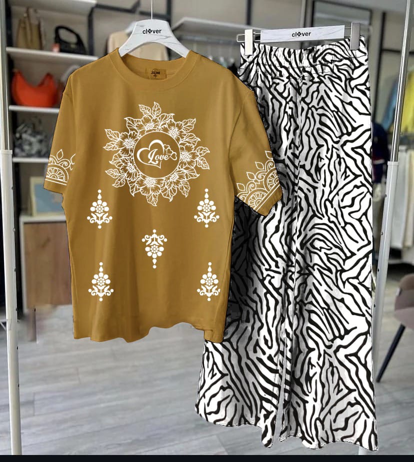 Floral Motive Printed Loungewear