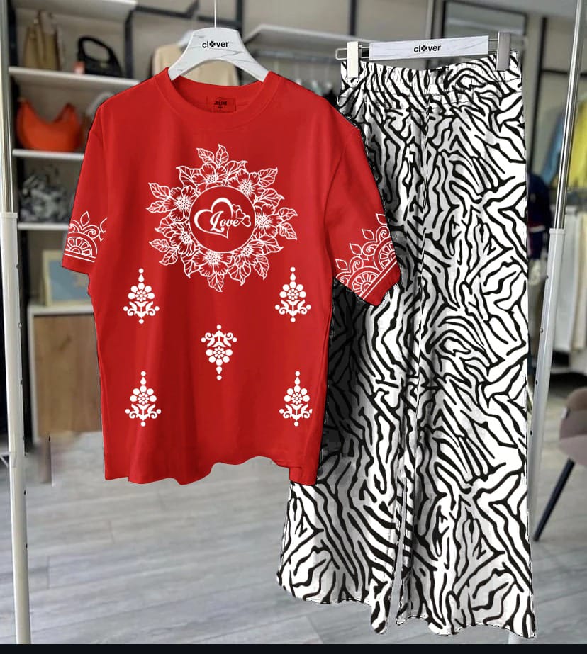 Floral Motive Printed Loungewear