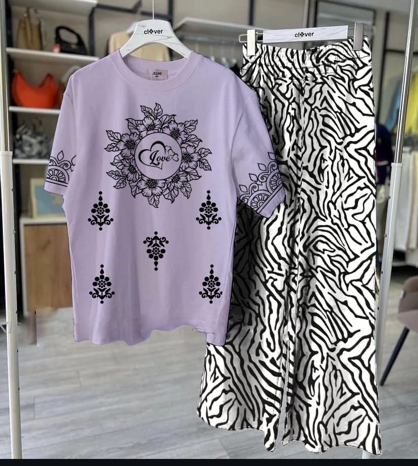 Floral Motive Printed Loungewear