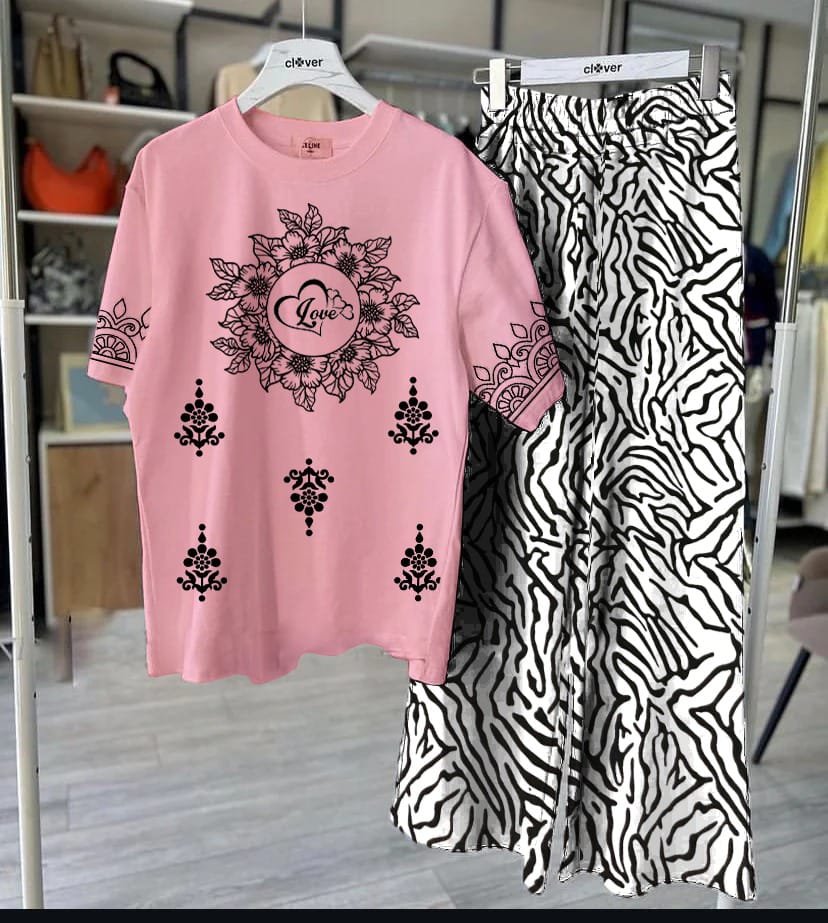 Floral Motive Printed Loungewear