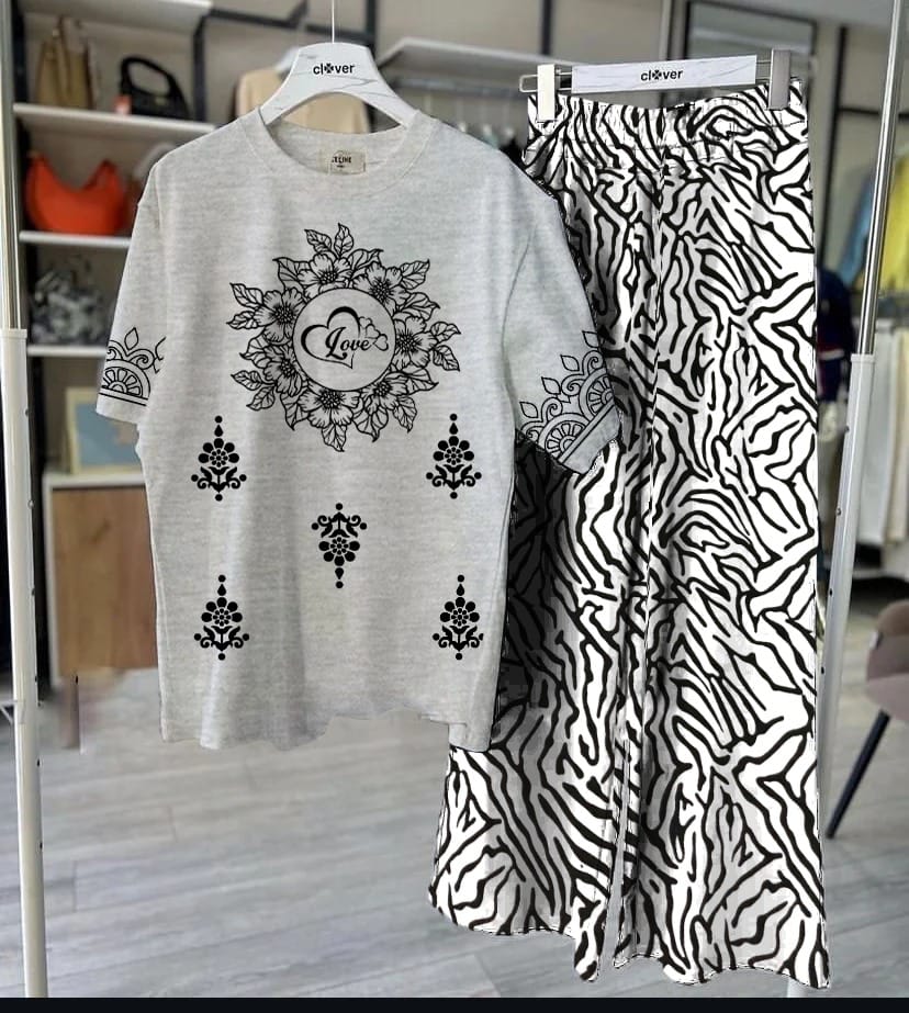 Floral Motive Printed Loungewear