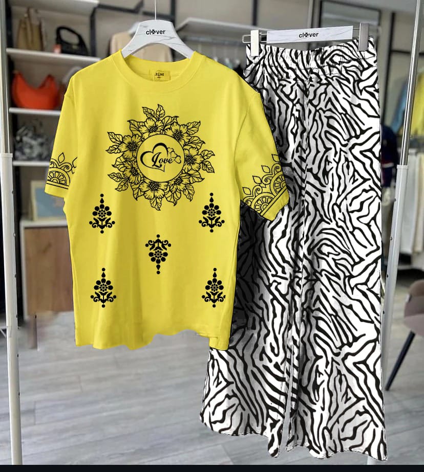 Floral Motive Printed Loungewear