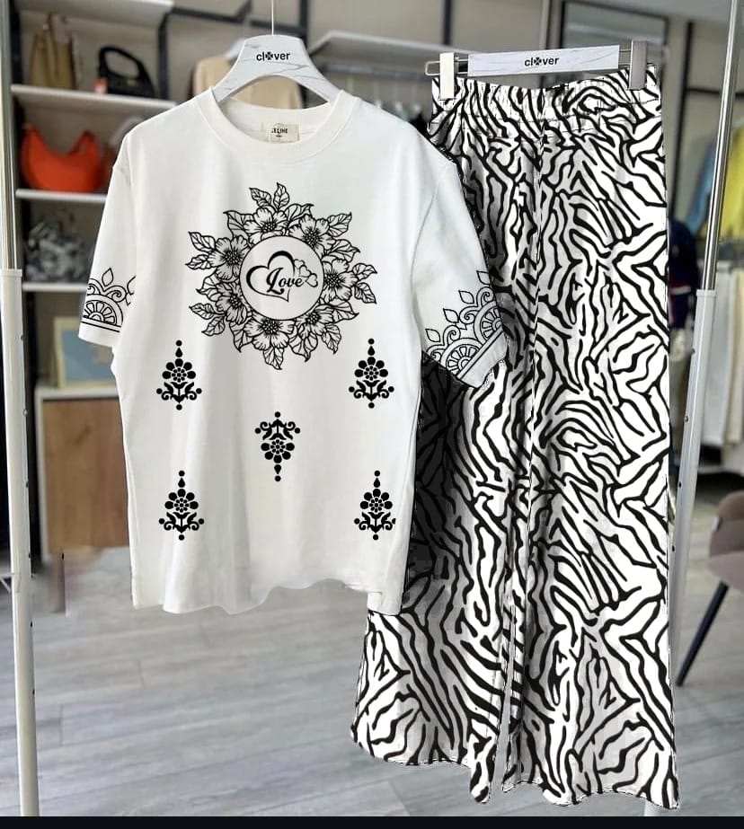 Floral Motive Printed Loungewear