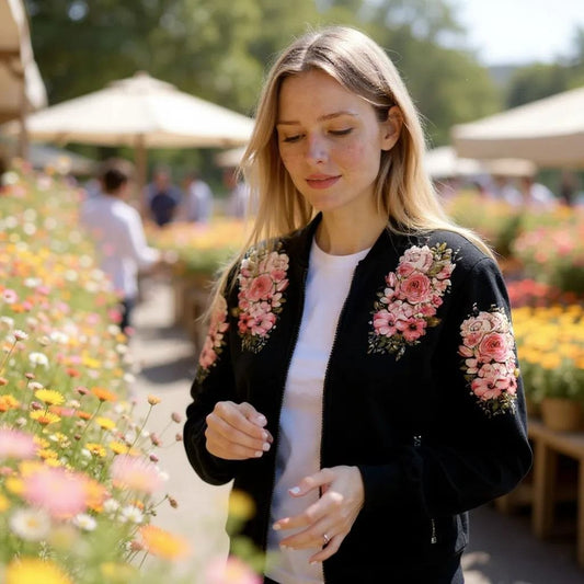 Floral Print Bomber Jacket