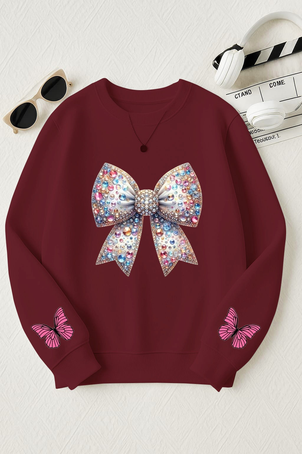 Bow Printed Sweat-T-Shirt