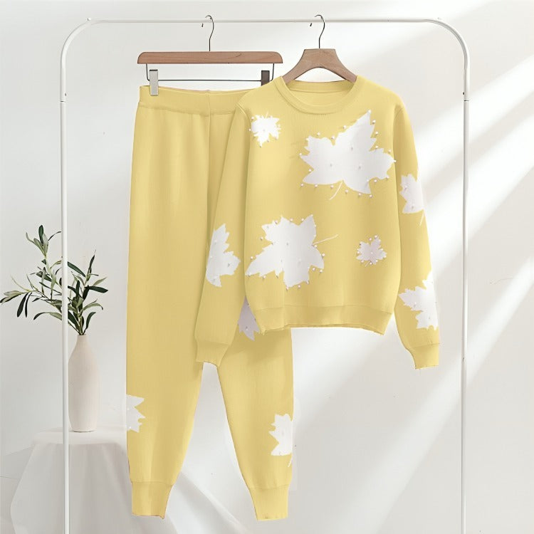 Maple Leaf Printed Loungewear Set