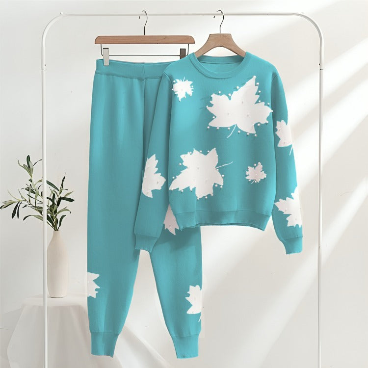 Maple Leaf Printed Loungewear Set