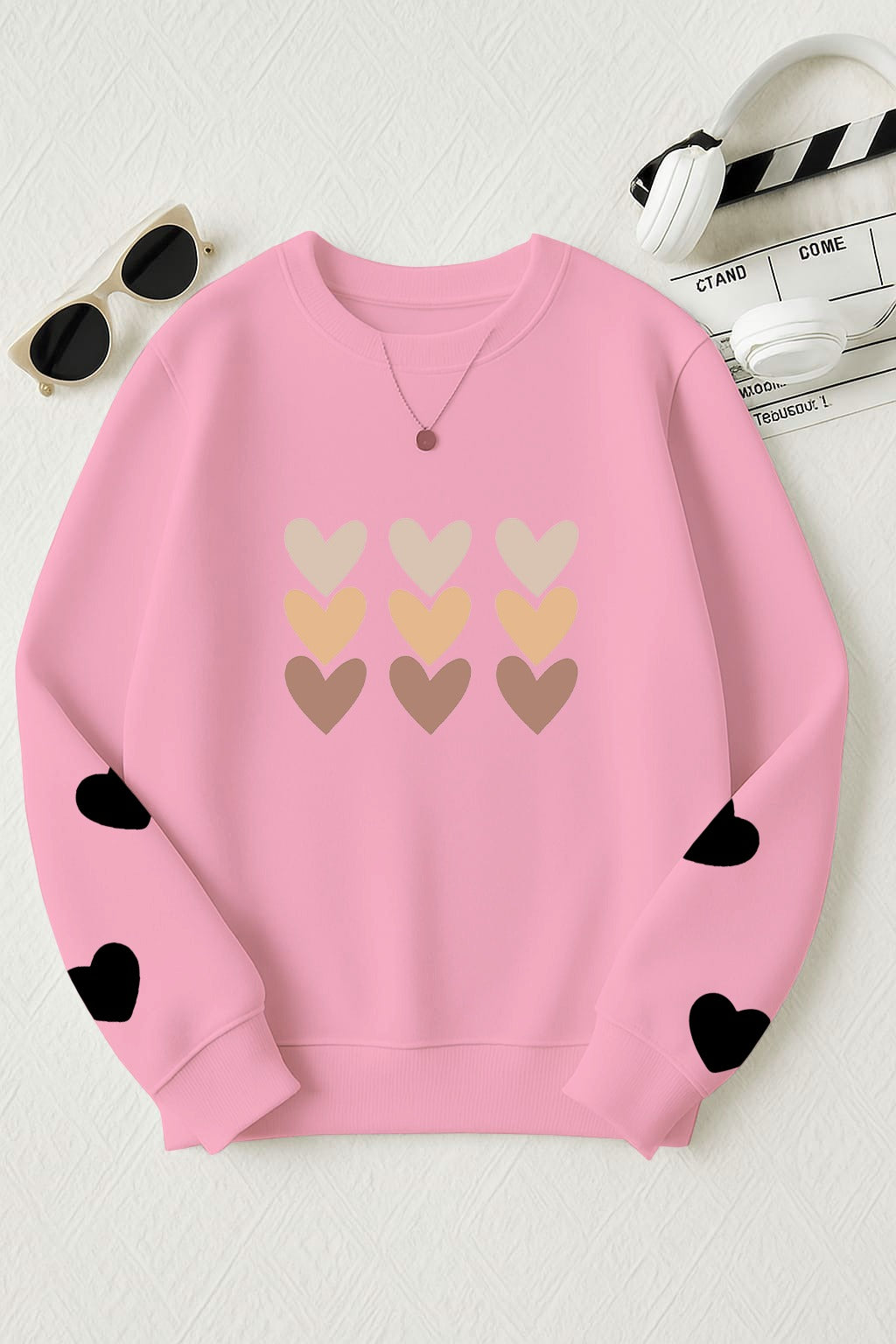 Heart Printed Motifs Sweatshirt
