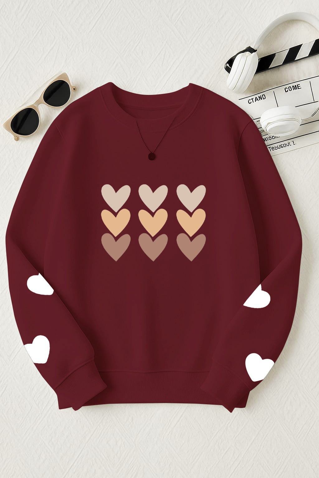 Heart Printed Motifs Sweatshirt