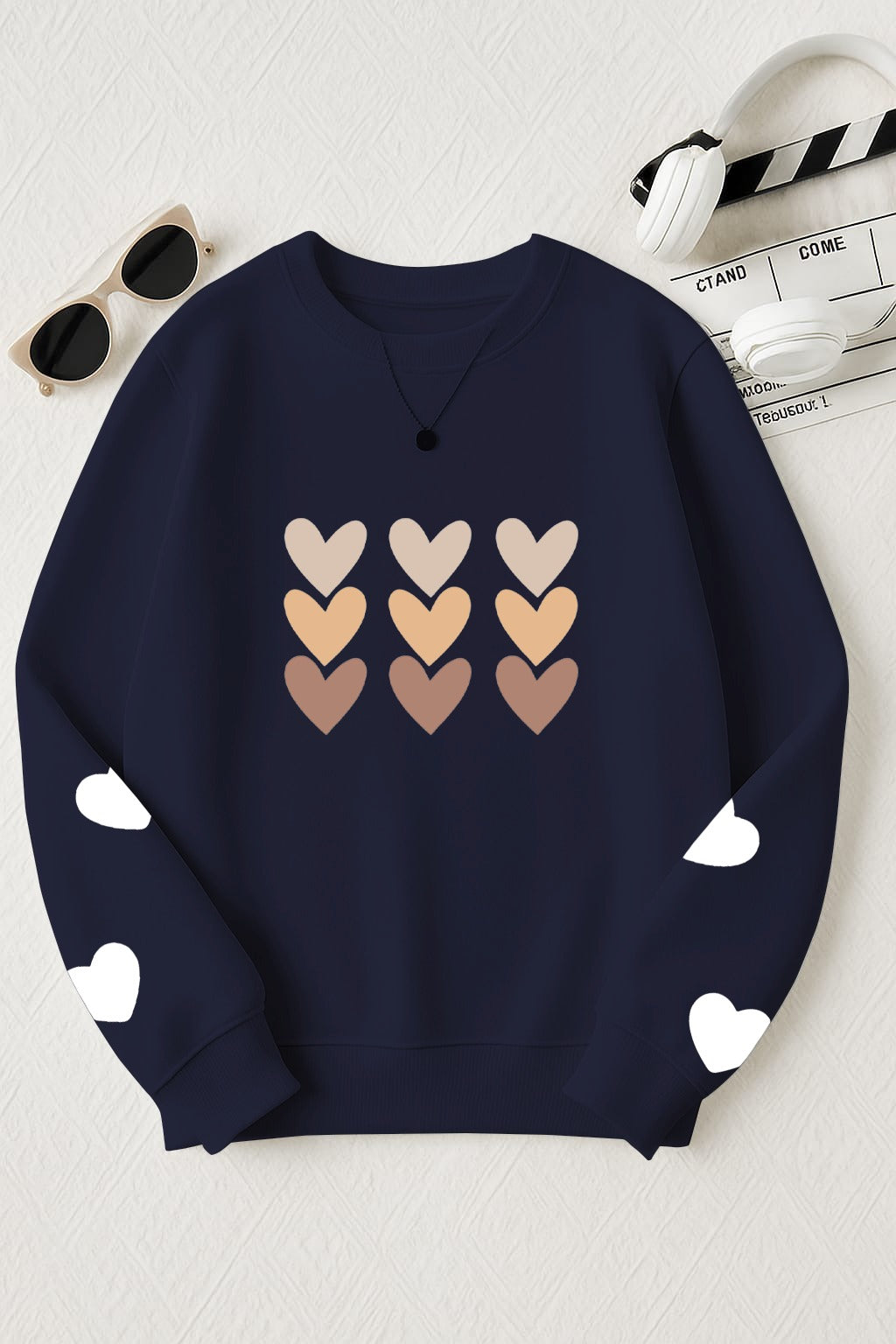 Heart Printed Motifs Sweatshirt