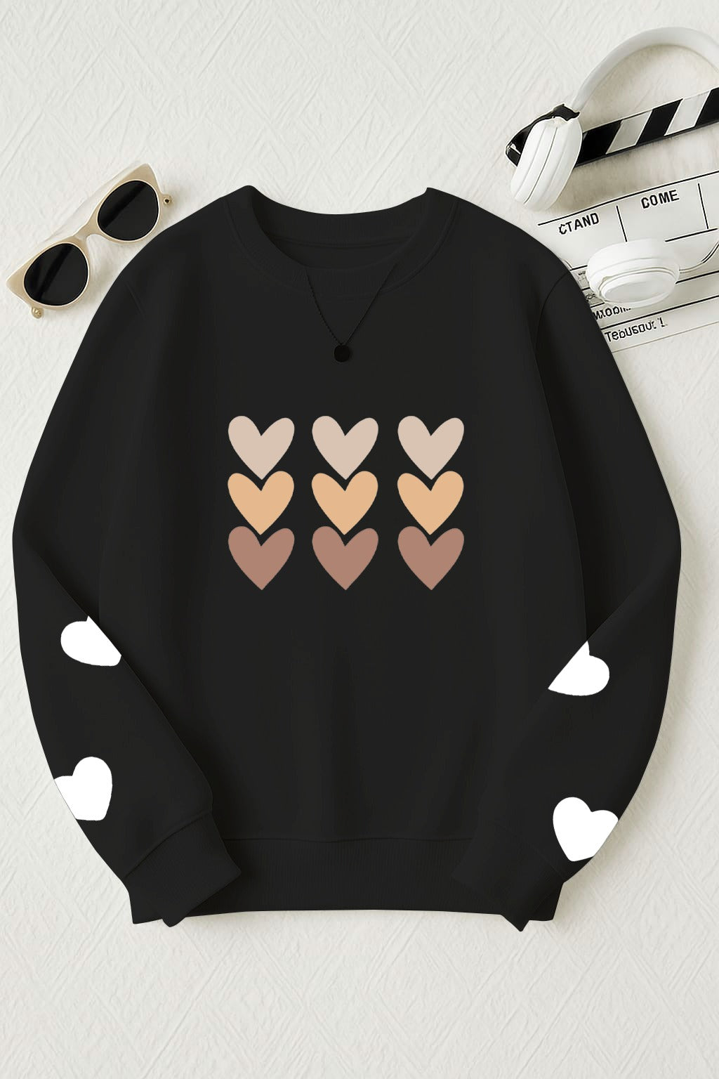 Heart Printed Motifs Sweatshirt